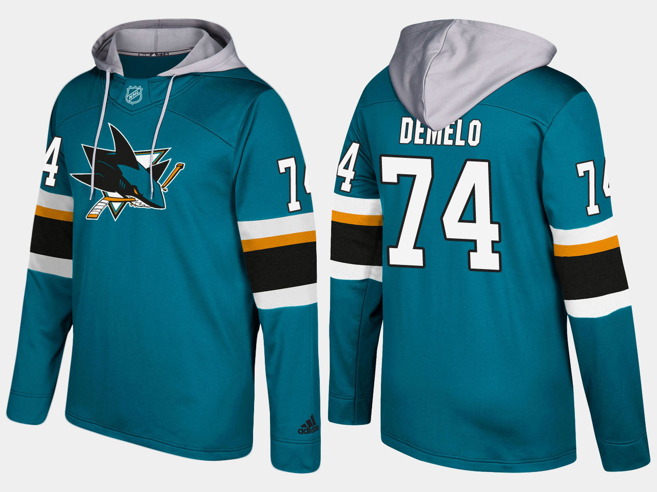 NHL Men San Jose sharks 74 dylan demelo blue hoodie